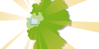 Map Your Future in NRW Map of Germany with focus on NRW and TU Dortmund