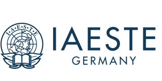 Logo IAESTE IAESTE Germany Logo blaue Schrift auf weißem Hintergrund