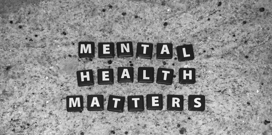 “Mental health matters” font made from letter tiles