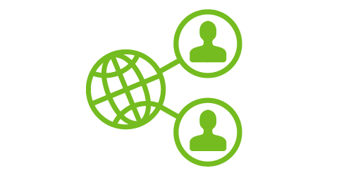 Icon_International Cooperation Symbolische Darstellung in Form eines Icons